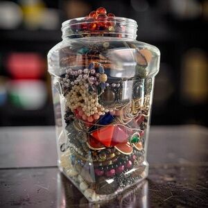 Massive Vintage to Modern Jewelry Jar FULL Gallon Jewelry Mix